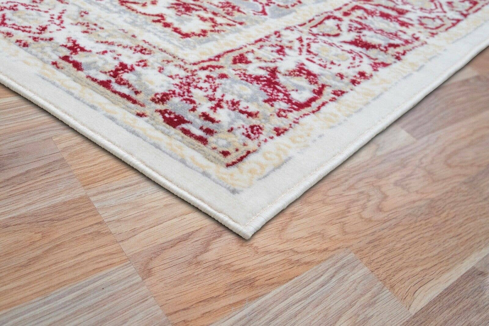 Medallion Traditional Oriental Area Rug 5x7  Ivory Red