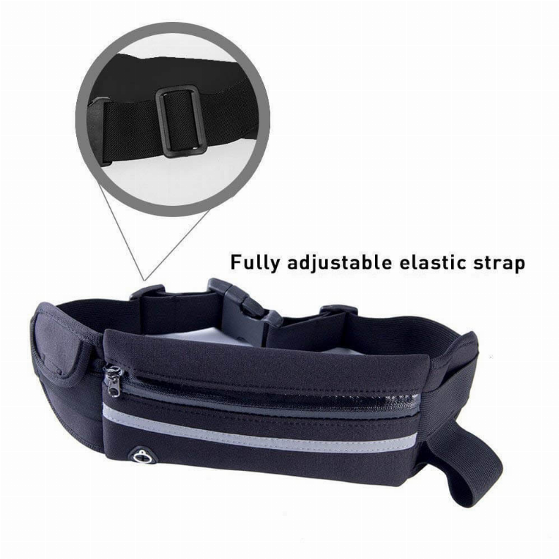 Velocity Water-Resistant Sports Running Belt and Fanny Pack for Outdoor Sports - Black