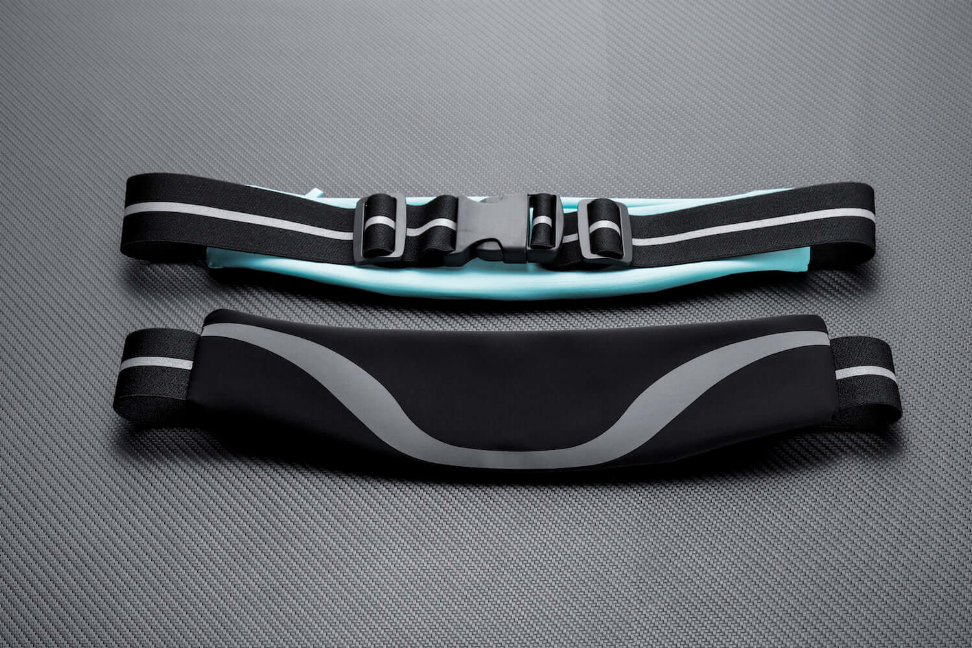 Water-Resistant Sport Waist Pack Running Belt with Reflective Strip - Black