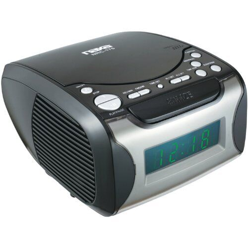 Dual Alarm Clock Radio with CD Player and USB Charge Port