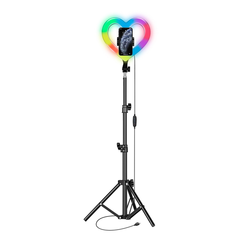 PRO Live Stream 10" Heart Ring Light with RGB (SC-2330RGB)