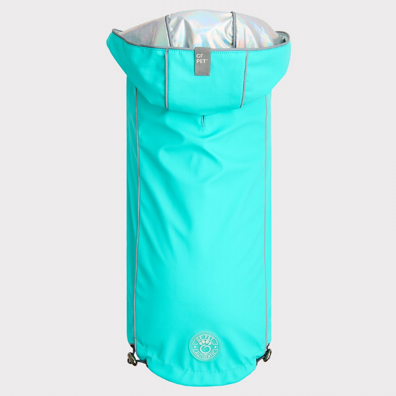 GF Pet Reversible Raincoat 2XS Neon Aqua