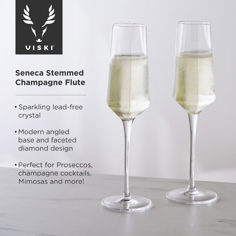 Seneca Stemmed Champagne Flute by Viski