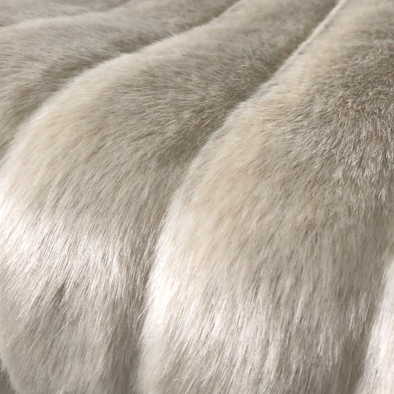 Plutus Faux Fur Luxury Throw Blanket 114L x 120W King Ivory,Off White
