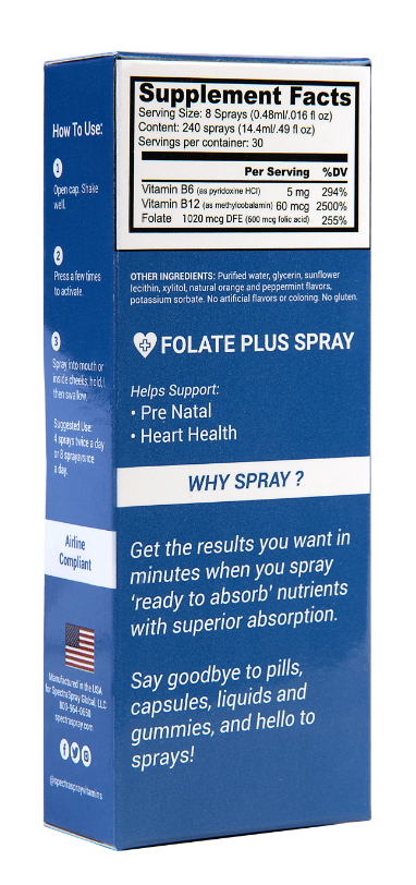 Folate Plus Oral Spray Vitamin by SpectraSpray