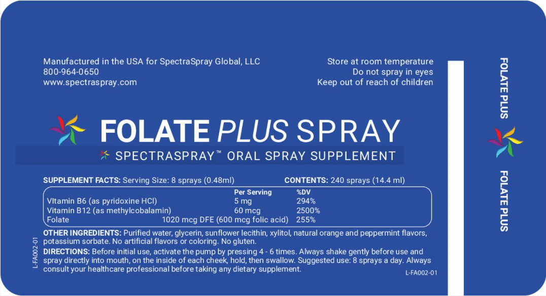 Folate Plus Oral Spray Vitamin by SpectraSpray