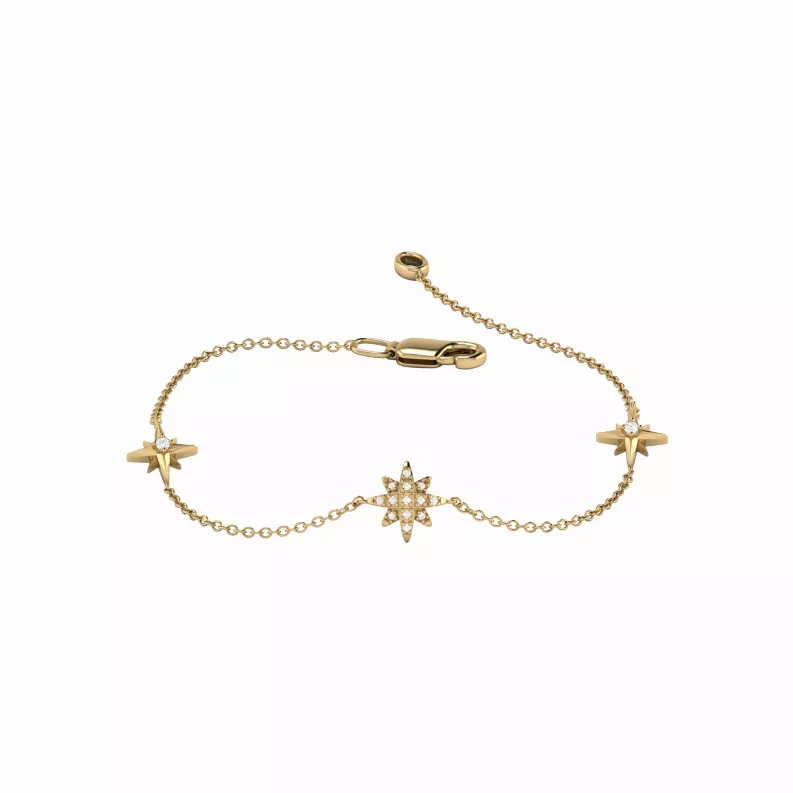 TopDawg | Luv My Jewelry,North Star Trio Diamond Bracelet in 14K