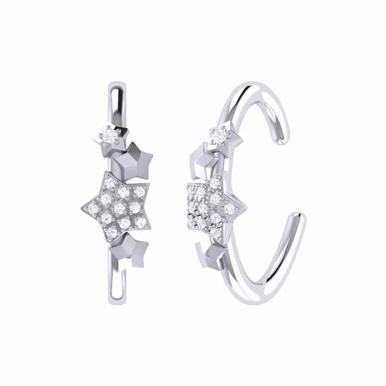 TopDawg | Luv My Jewelry,Star Cluster Diamond Ear Cuffs in